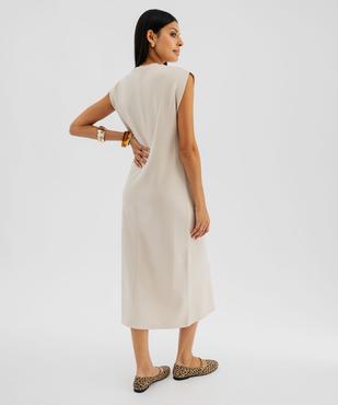 Robe sweat longue sans manches femme vue3 - GEMO 4G FEMME - GEMO