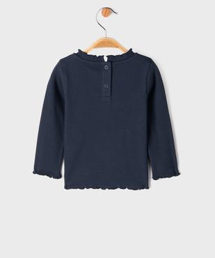 Tee-shirt manches longues à motif brodé et finitions froncées bébé fille vue3 - GEMO 4G BEBE - GEMO