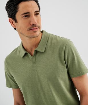 Polo manches courtes en jersey de coton flammé homme vue2 - GEMO 4G HOMME - GEMO