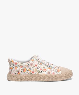 Baskets fille en toile avec semelle en corde dessus imprimé mille fleurs vue1 - GEMO (ENFANT) - GEMO