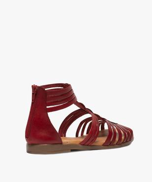 Sandales femme style spartiates montantes à fines brides en cuir vue4 - GEMO (CASUAL) - GEMO
