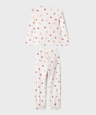 Pyjama en velours imprimé nœuds fille vue4 - GEMO 4G FILLE - GEMO