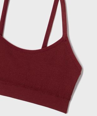 Brassière à fines bretelles en maille côtelée fille vue2 - GEMO 4G FILLE - GEMO