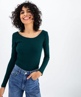 Body à manches longues en maille côtelée femme vue1 - GEMO 4G FEMME - GEMO