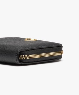 Portefeuille femme zippé uni avec bijou en forme de cœur vue2 - GEMO (ACCESS) - GEMO
