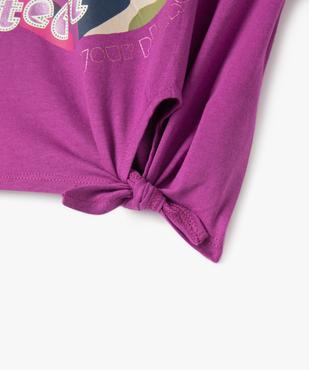 Tee-shirt fille à manches courtes avec motif pailleté - Disney vue2 - DISNEY DTR - GEMO