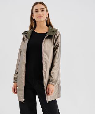 Imperméable réversible et déperlant à capuche femme vue4 - GEMO 4G FEMME - GEMO