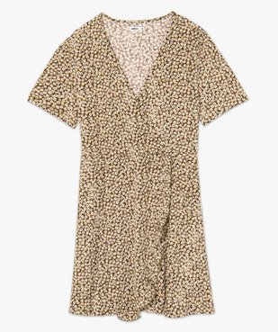 Robe femme forme portefeuille à motifs fleuris vue4 - GEMO(FEMME PAP) - GEMO