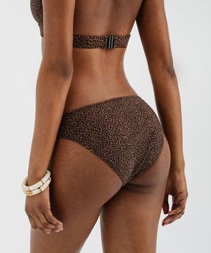 Bas de maillot forme culotte à motif léopard femme vue2 - GEMO (PLAGE) - GEMO