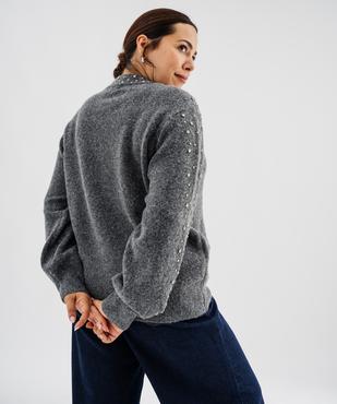 Pull en maille douillette avec strass femme grande taille vue4 - GEMO (G TAILLE) - GEMO