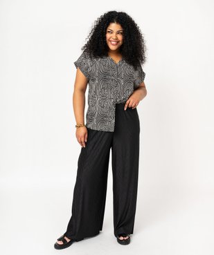 Pantalon large en maille gaufrée femme grande taille vue5 - GEMO (G TAILLE) - GEMO