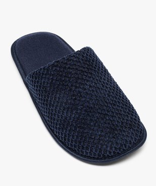 Chaussons homme mules unies en maille de velours  vue5 - GEMO(HOMWR HOM) - GEMO