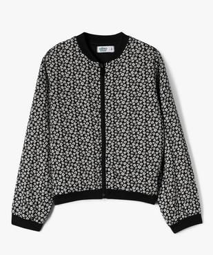 Veste zippée en viscose à motifs fleuris fille vue1 - GEMO 4G FILLE - GEMO