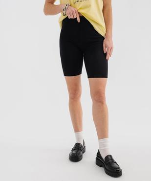 Legging court uni en coton résistant femme vue1 - GEMO(FEMME PAP) - GEMO