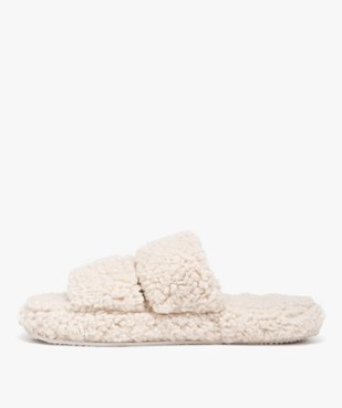 Chaussons femme mules en sherpa unies vue3 - GEMO(HOMWR FEM) - GEMO