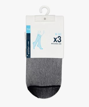 Mi-bas femme en mousse 20 deniers (lot de 3) vue2 - GEMO(HOMWR FEM) - GEMO
