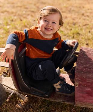Pull rayé avec de la laine bébé garçon – LuluCastagnette vue4 - LULUCASTAGNETTE - GEMO