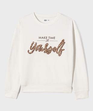Sweat en molleton imprimé fille vue1 - GEMO 4G FILLE - GEMO