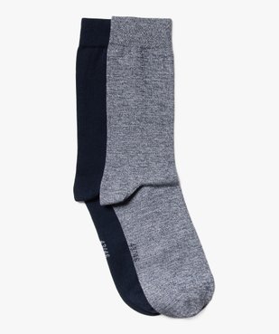 Chaussettes hautes en coton stretch homme (lot de 2) vue1 - GEMO(HOMWR HOM) - GEMO