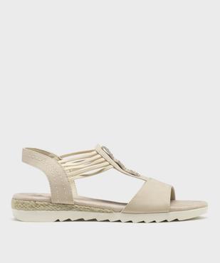 Sandales à petit talon compensé et brides élastiques femme - Emilia Rosa vue1 - EMILIA ROSA - GEMO