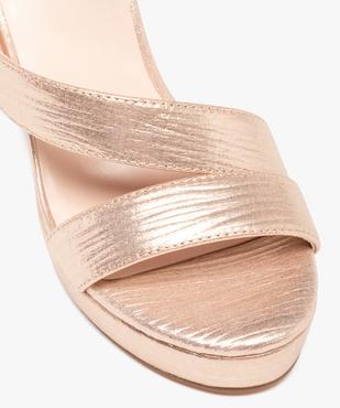Sandales femme à talon carré et dessus textile brillant vue7 - GEMO(URBAIN) - GEMO