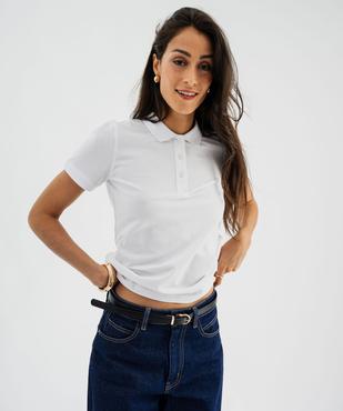 Polo à manches courtes en coton piqué femme  vue4 - GEMO 4G FEMME - GEMO