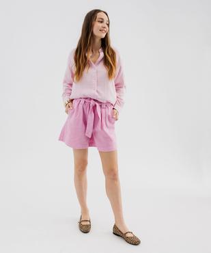 Short ample à taille haute ceinturée femme vue4 - GEMO(FEMME PAP) - GEMO