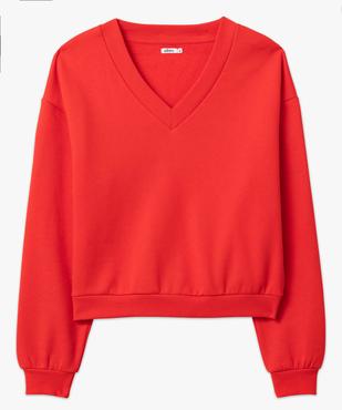 Sweat femme ample et court à col V vue4 - GEMO(FEMME PAP) - GEMO