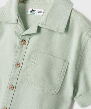 Chemise manches courtes en lin et coton bébé garçon vue2 - GEMO(BEBE DEBT) - GEMO