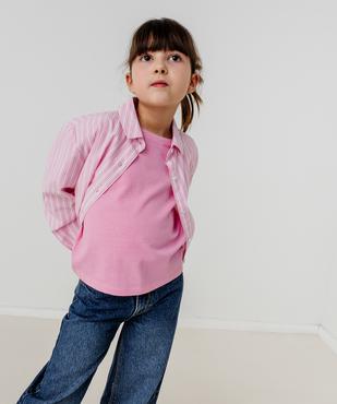 Chemise rayée avec manches resserrées aux poignets fille vue5 - GEMO (ENFANT) - GEMO