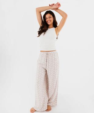 Bas de pyjama large imprimé en viscose femme vue5 - GEMO 4G FEMME - GEMO