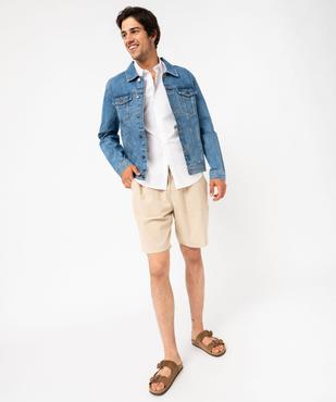 Chemise homme à manches courtes coupe Regular - Repassage facile vue5 - GEMO (HOMME) - GEMO
