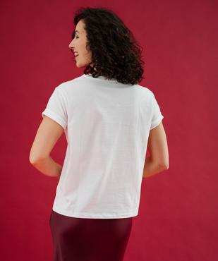 Tee-shirt manches courtes avec motifs cerises et paillettes femme vue3 - GEMO(FEMME PAP) - GEMO