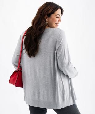 Gilet fin long à col rond femme grande taille vue3 - GEMO (G TAILLE) - GEMO