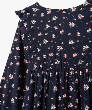 Robe fleurie à manches longues et volants fille vue2 - GEMO (ENFANT) - GEMO