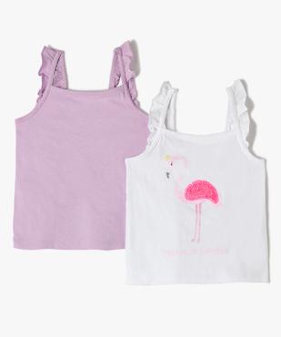 Débardeur bébé fille à bretelles volantées et motifs sequins (lot de 2) vue1 - GEMO(BEBE DEBT) - GEMO