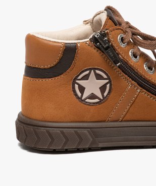 Boots garçon en cuir fermeture lacets et zip - Bopy vue6 - BOPY - GEMO