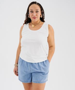 Débardeur en coton à larges bretelles femme grande taille vue2 - GEMO (G TAILLE) - GEMO