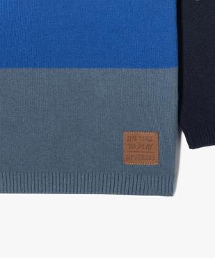 Pull en coton 4 couleurs bébé garçon vue3 - GEMO(BEBE DEBT) - GEMO