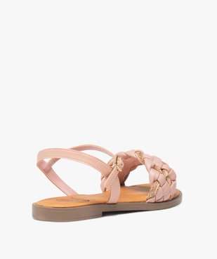 Sandales femme plates à bride tressée et à strass  vue4 - GEMO (CASUAL) - GEMO