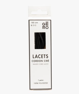 Lacets ronds cirés 150 cm (lot de 2) vue1 - GEMO(ENTRETIEN) - GEMO