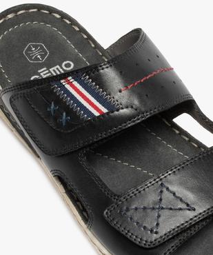 Mules homme en cuir à larges brides ajustables vue6 - GEMO (CASUAL) - GEMO