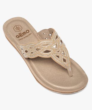 Sandales femme à entre-doigts ajouré couvert de strass vue5 - GEMO (CASUAL) - GEMO