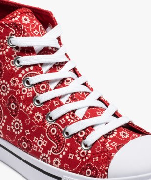 Baskets femme montantes en toile imprimée vue6 - GEMO 4G FEMME - GEMO