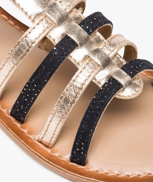 Sandales fille style tropéziennes en cuir métallisé vue6 - GEMO (ENFANT) - GEMO