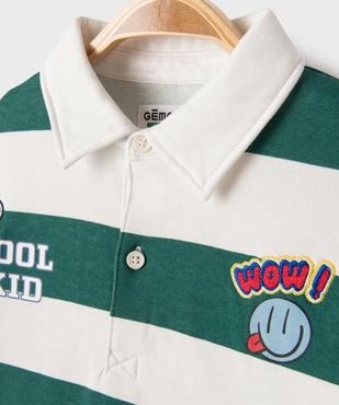 Sweat rayé esprit polo bébé garçon vue2 - GEMO 4G BEBE - GEMO