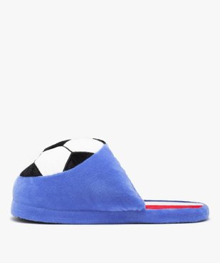 Chaussons homme mules plates en velours ballon de foot vue3 - GEMO(HOMWR HOM) - GEMO
