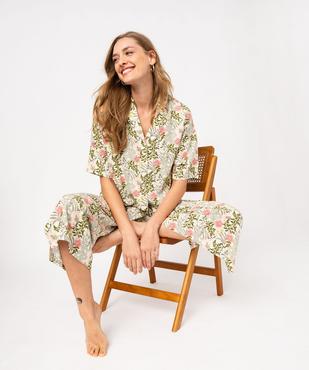 Veste de pyjama fluide courte imprimée femme vue6 - GEMO 4G FEMME - GEMO