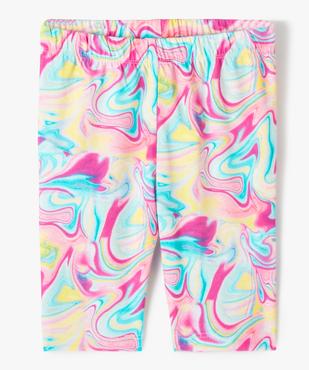 Legging fille court multicolore à taille élastiquée vue1 - GEMO (ENFANT) - GEMO