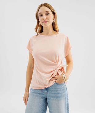 Tee-shirt manches courtes en maille souple et extensible femme vue1 - GEMO 4G FEMME - GEMO